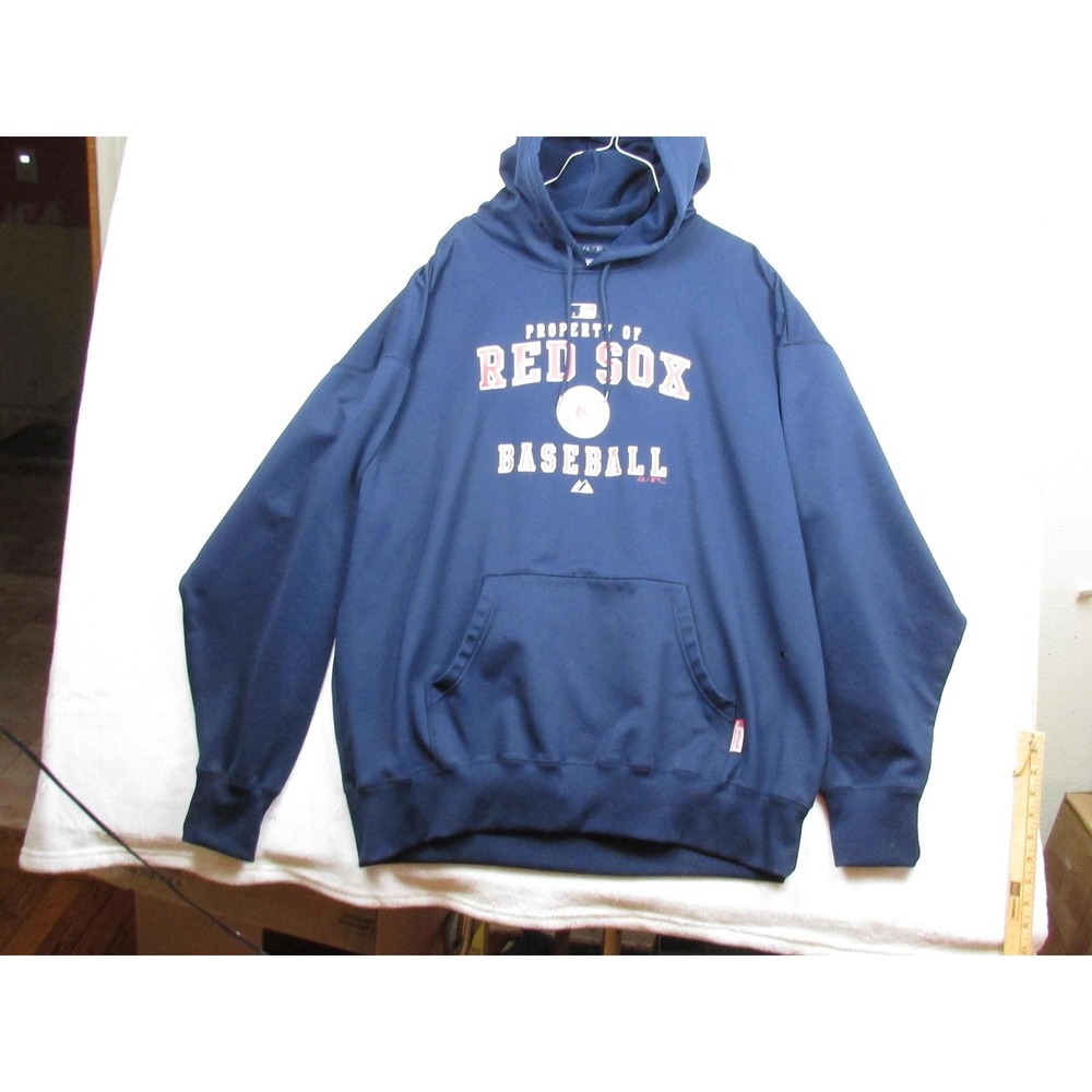 Boston Red Sox Hoodie Sweatshirt Mens 2XL Blue MLB Baseball Therma Base Pullover